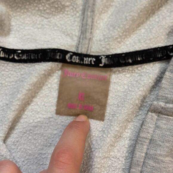 Y2K 2000s Juicy Couture Gray Sweatshirt Full Zip XL Vintage - Picture 9 of 10